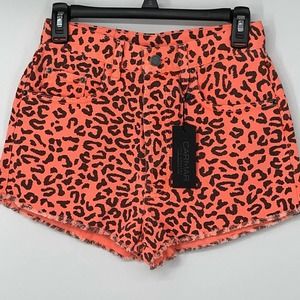CARMAR ANIMAL PRINT TRENDY CHIC DENIM SHORTS SIZE 26